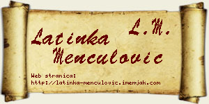 Latinka Menčulović vizit kartica